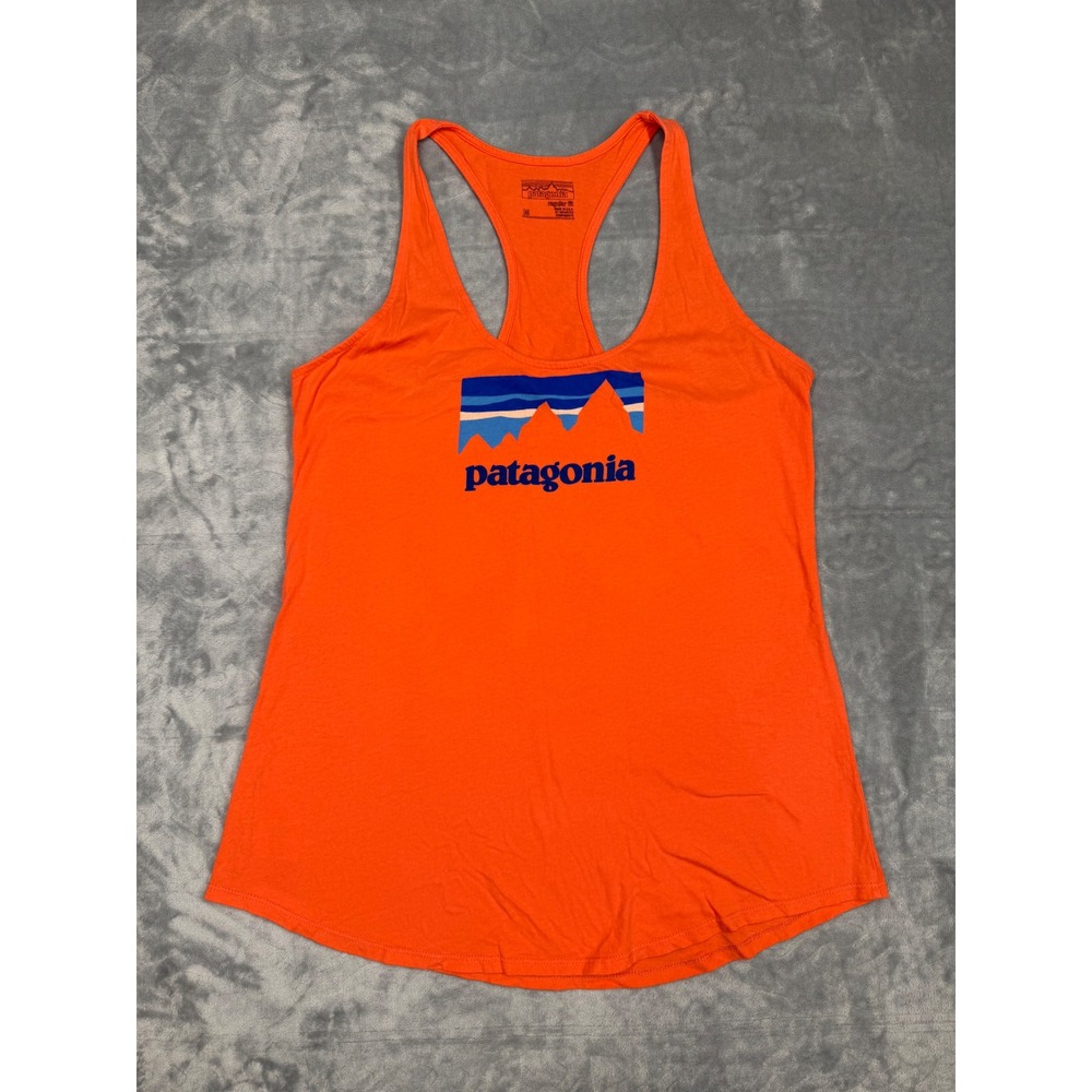 Patagonia Womens Organic Cotton Racerback Tank Top Orange Medium